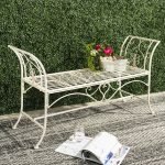 Adina Wrought Iron 51.25 Inch W Outdoor Garden Bench - Image 3